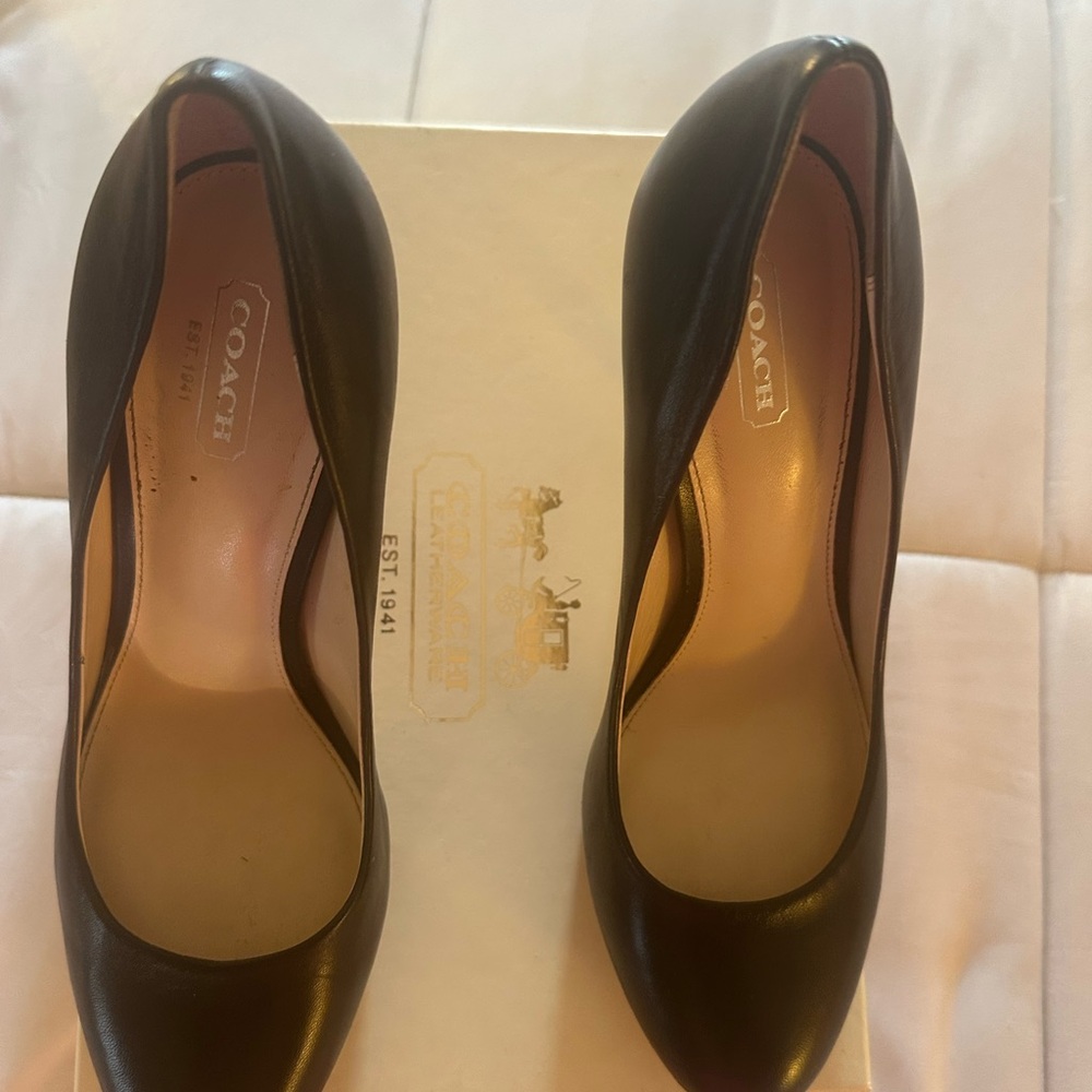 Coach Black Heels with Pointed Toe Design and High Stiletto Style